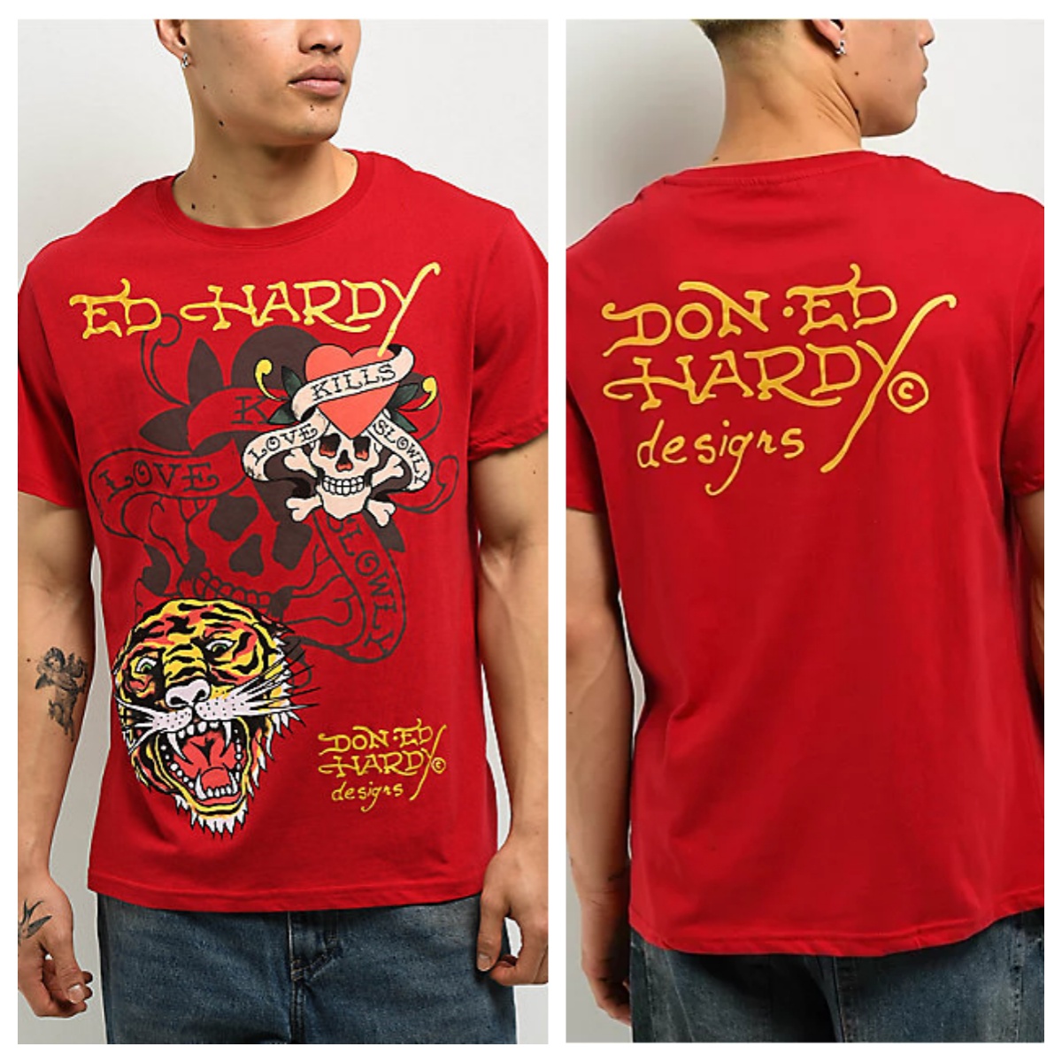Streetwear Brand Red - Tiger Skull Red Ed Tattoo Art