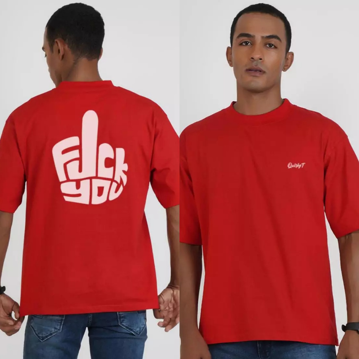 Streetwear Brand Red - Don’t Care Red Spoof Humor Internet