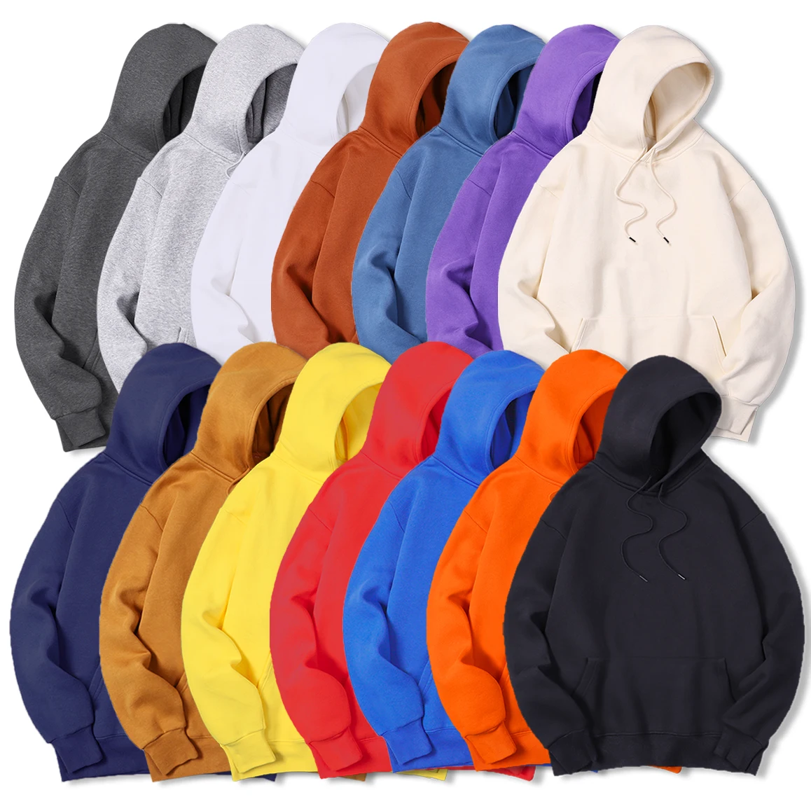 Streetwear Brand Hoodie - Men's Solid Color Hooded Sweater Warm