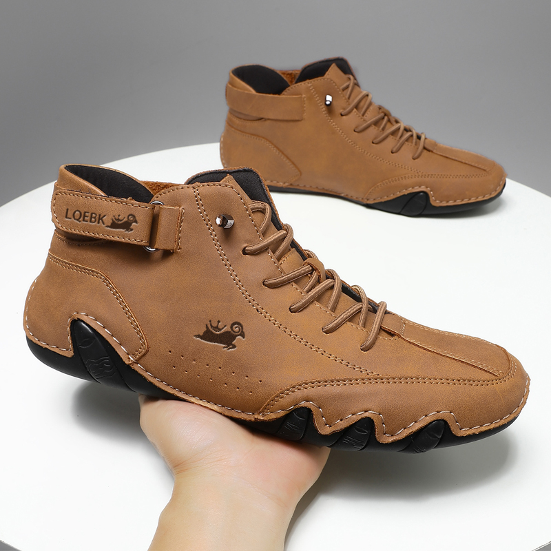 Streetwear Brand Luxury - Leather Shoes for Men Casual Sneakers