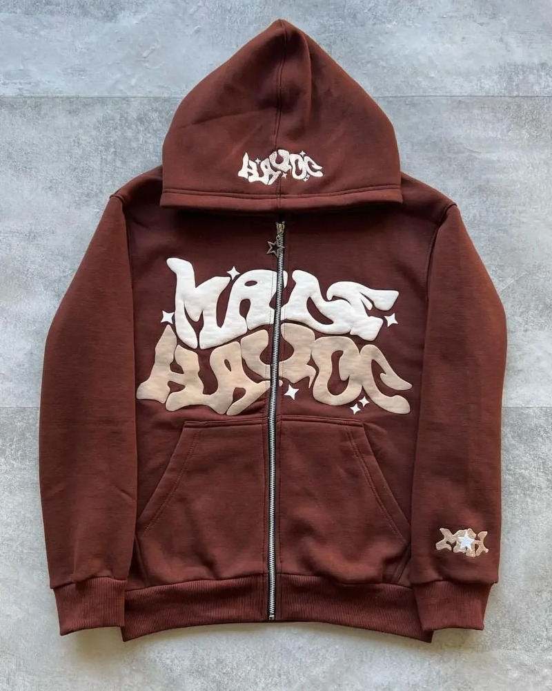 American Retro Star and Letter - Streetwear Brand Hoodie ulasan dan harga