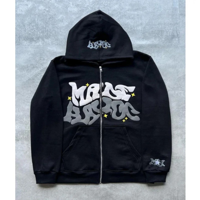 American Retro Star and Letter - Streetwear Brand Hoodie ulasan dan harga