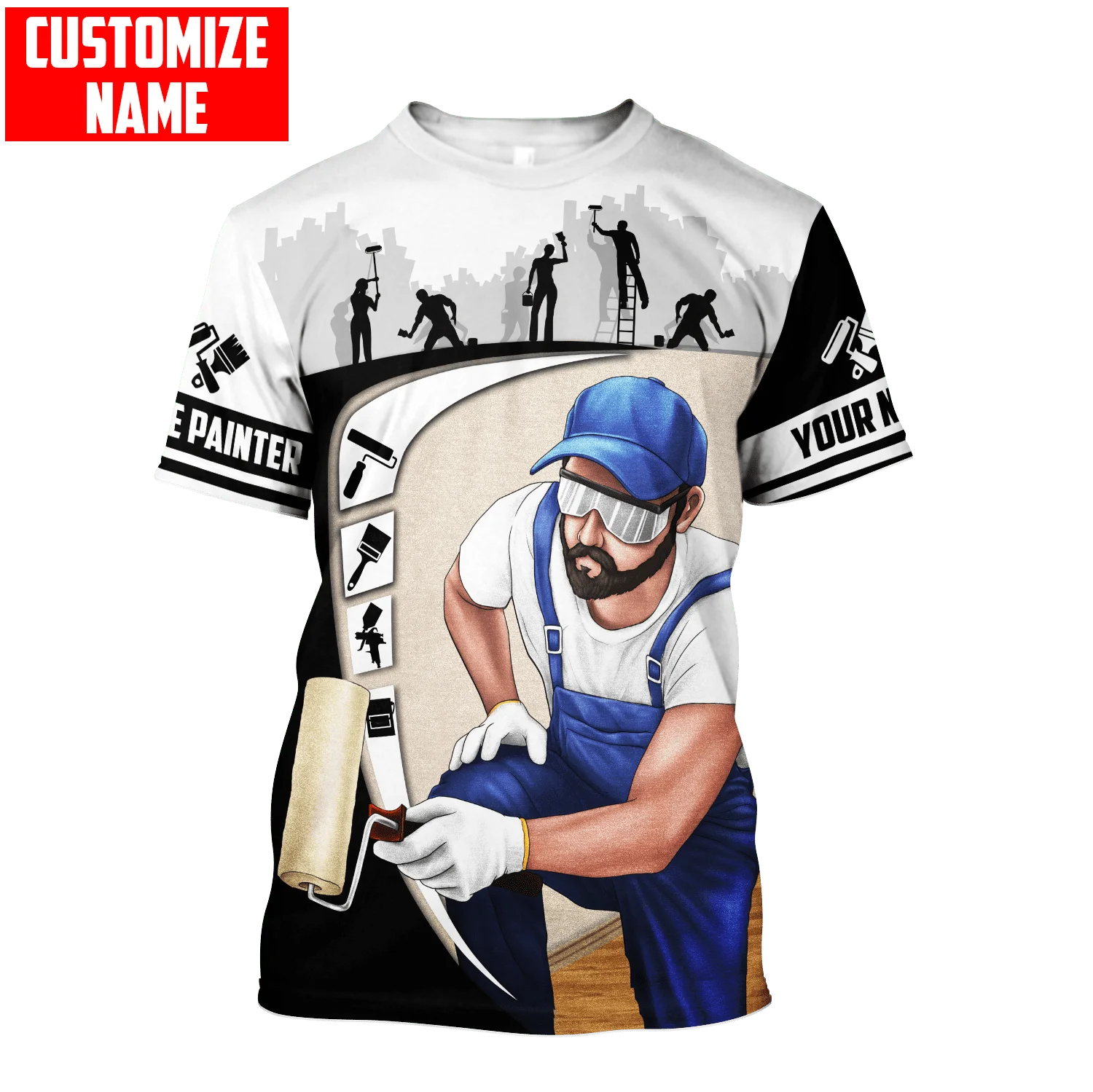 Personalized Name Painter 3D A - Streetwear Brand T Shirt ulasan dan harga