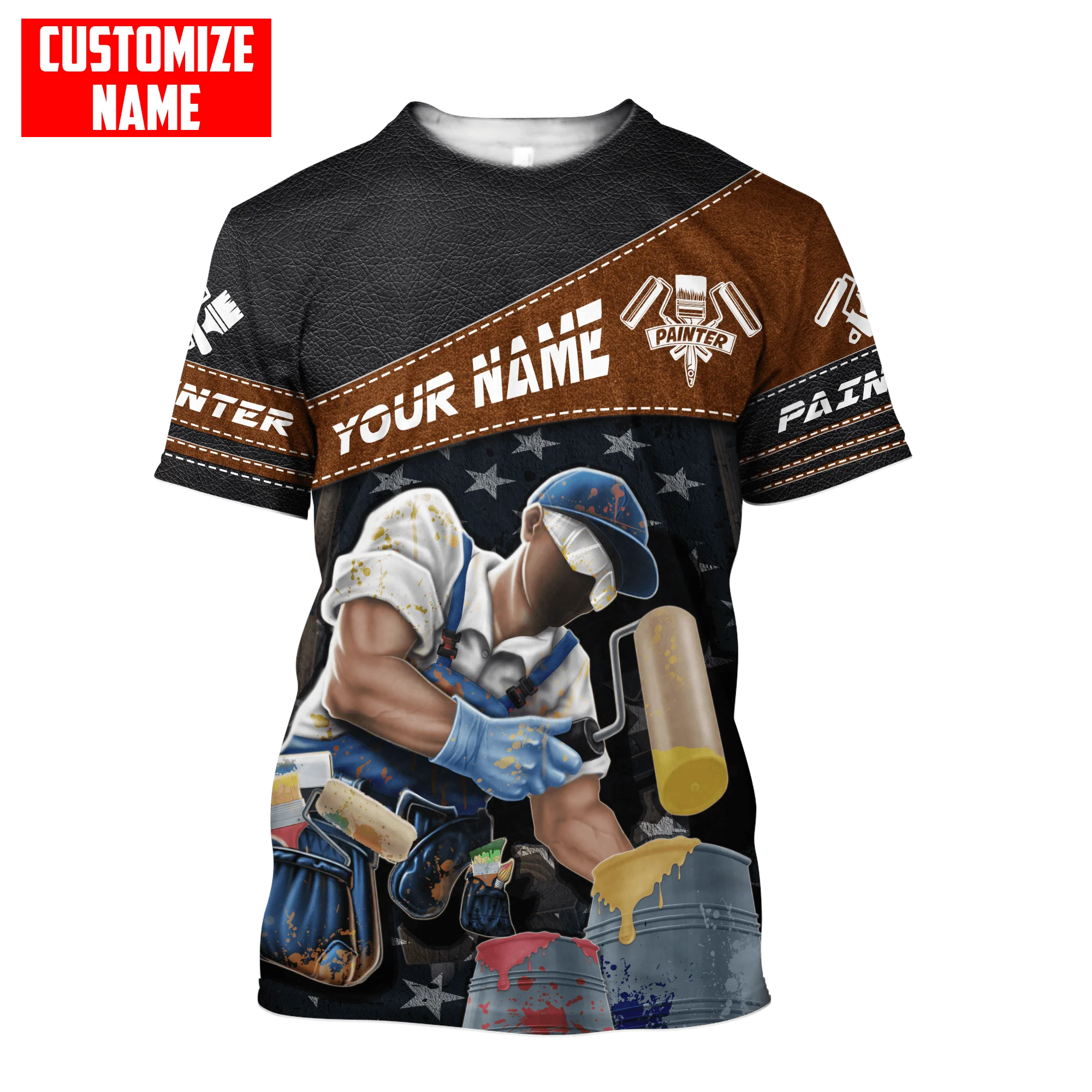 Personalized Name Painter 3D A - Streetwear Brand T Shirt ulasan dan harga