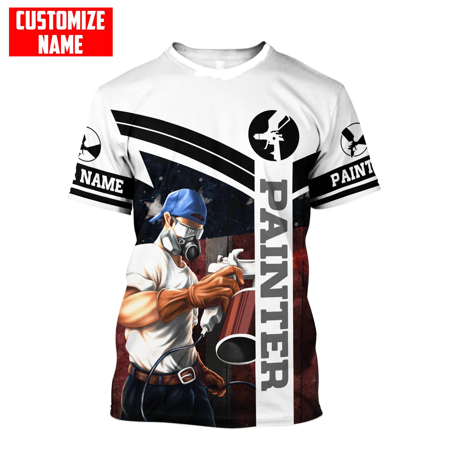 Personalized Name Painter 3D A - Streetwear Brand T Shirt ulasan dan harga