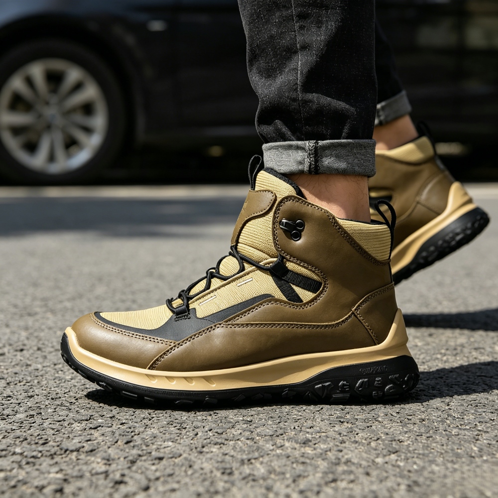 High Top Leather Shoes Men Lux - Streetwear Outdoor Brand ulasan dan harga