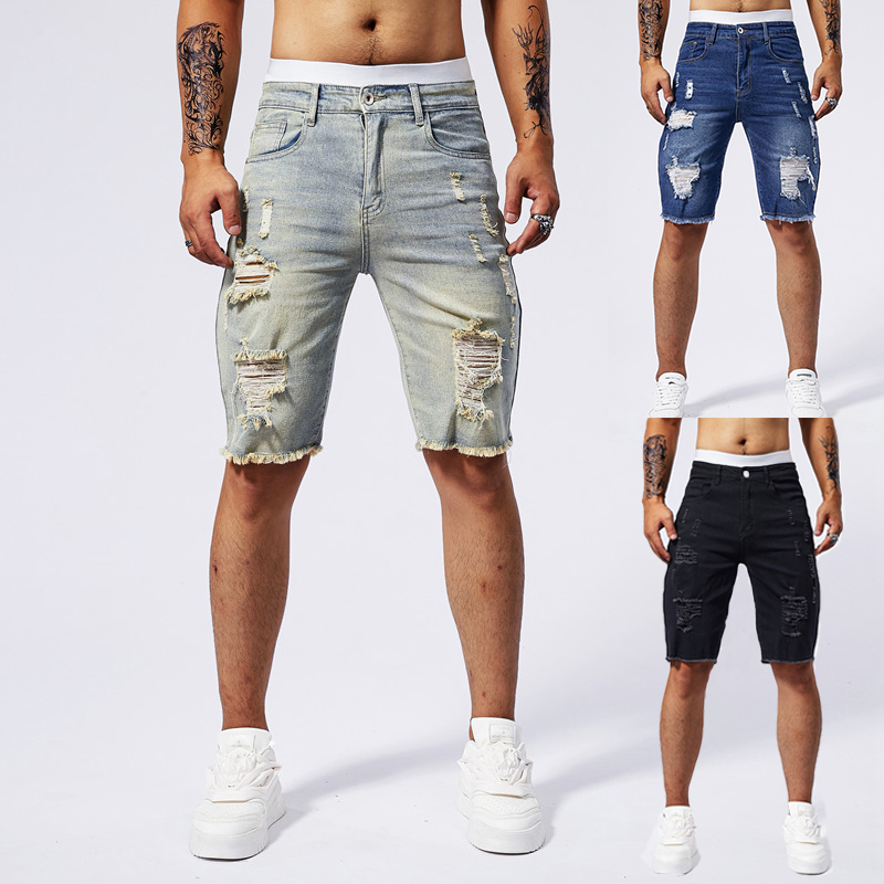 2025 Summer New Men's Ripped D - Streetwear Brand Pants ulasan dan harga