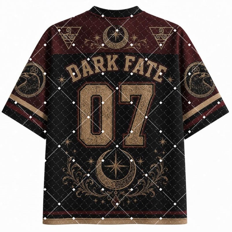 Dark Fate Witch Raven Print V‑ - Streetwear Brand T Shirt ulasan dan harga