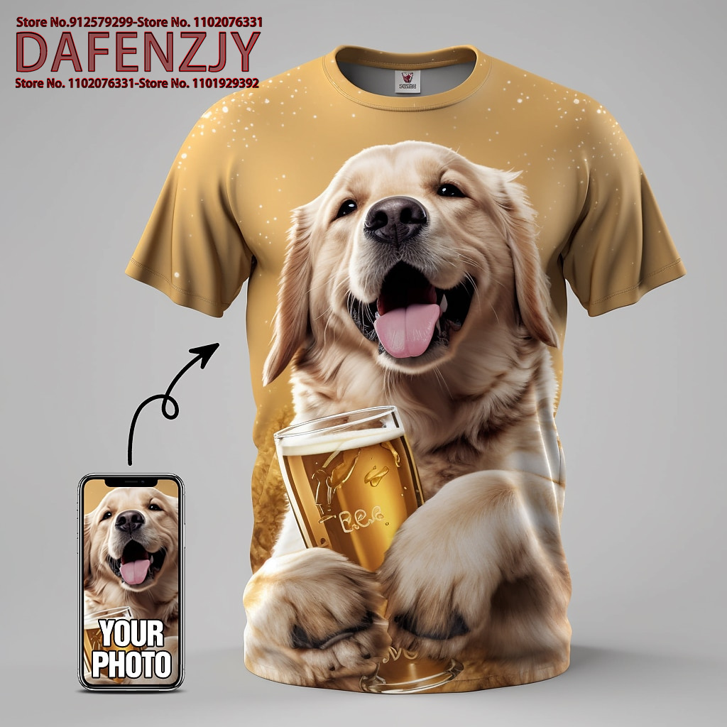 Custom Funny Pet Photo 3D All  - Streetwear Brand T Shirt ulasan dan harga