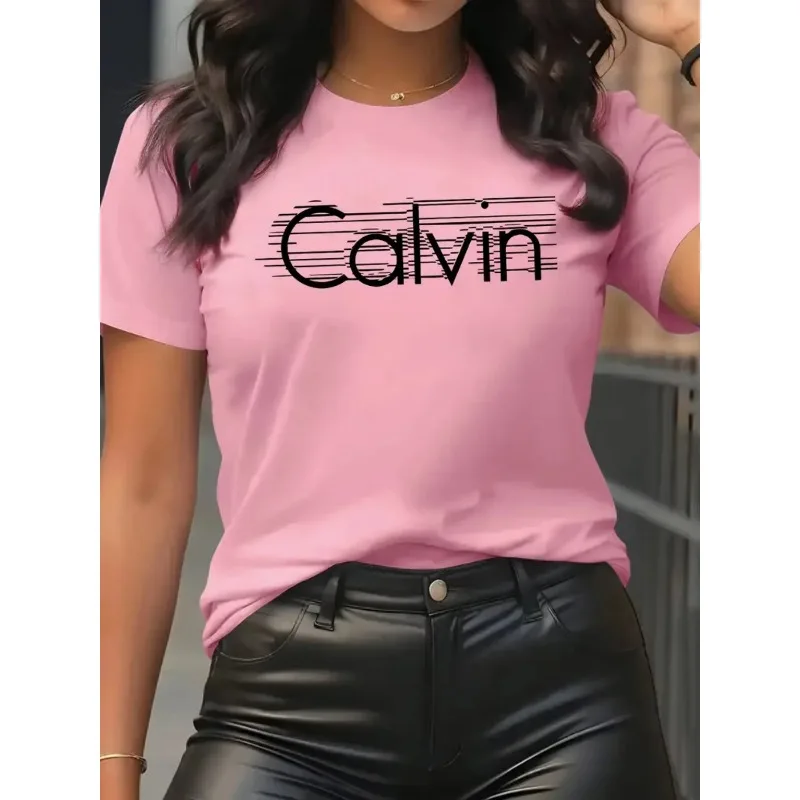 Calvin Women's T-Shirt Leisure - Streetwear Brand Tees ulasan dan harga