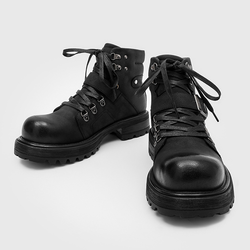 Brand Men Leather Boots Motorc - Streetwear Brand Luxury ulasan dan harga