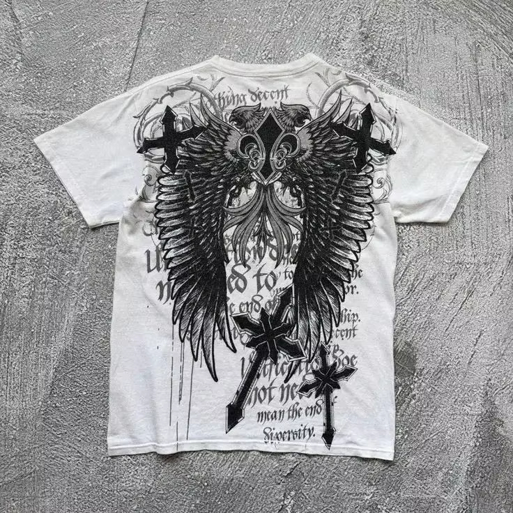 Y2K Gothic Wing Cross Classic  - Gothic Streetwear Brand ulasan dan harga