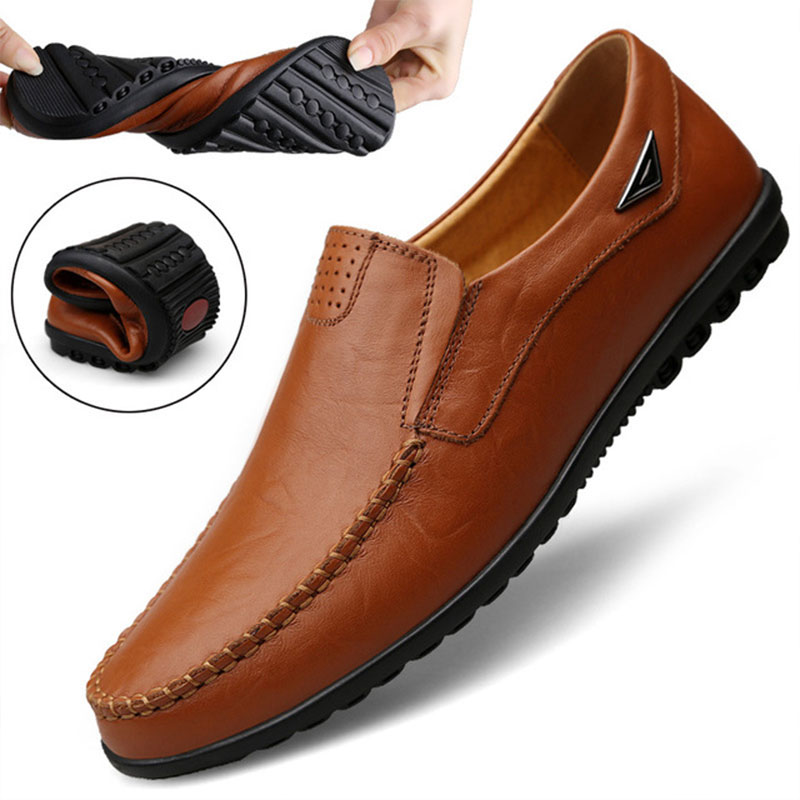 Genuine Leather Men Casual Sho - Streetwear Brand Luxury ulasan dan harga