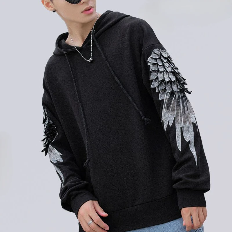 Sweatshirt for Men Hooded Embr - Streetwear Brand Hoodie ulasan dan harga