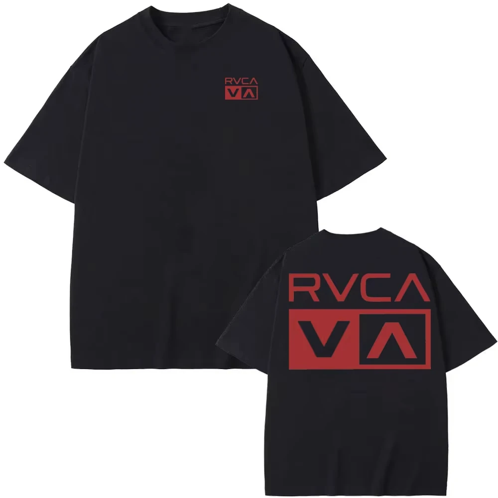 RVCA T Shirt Black Tee Summer  - Streetwear Brand Tees ulasan dan harga