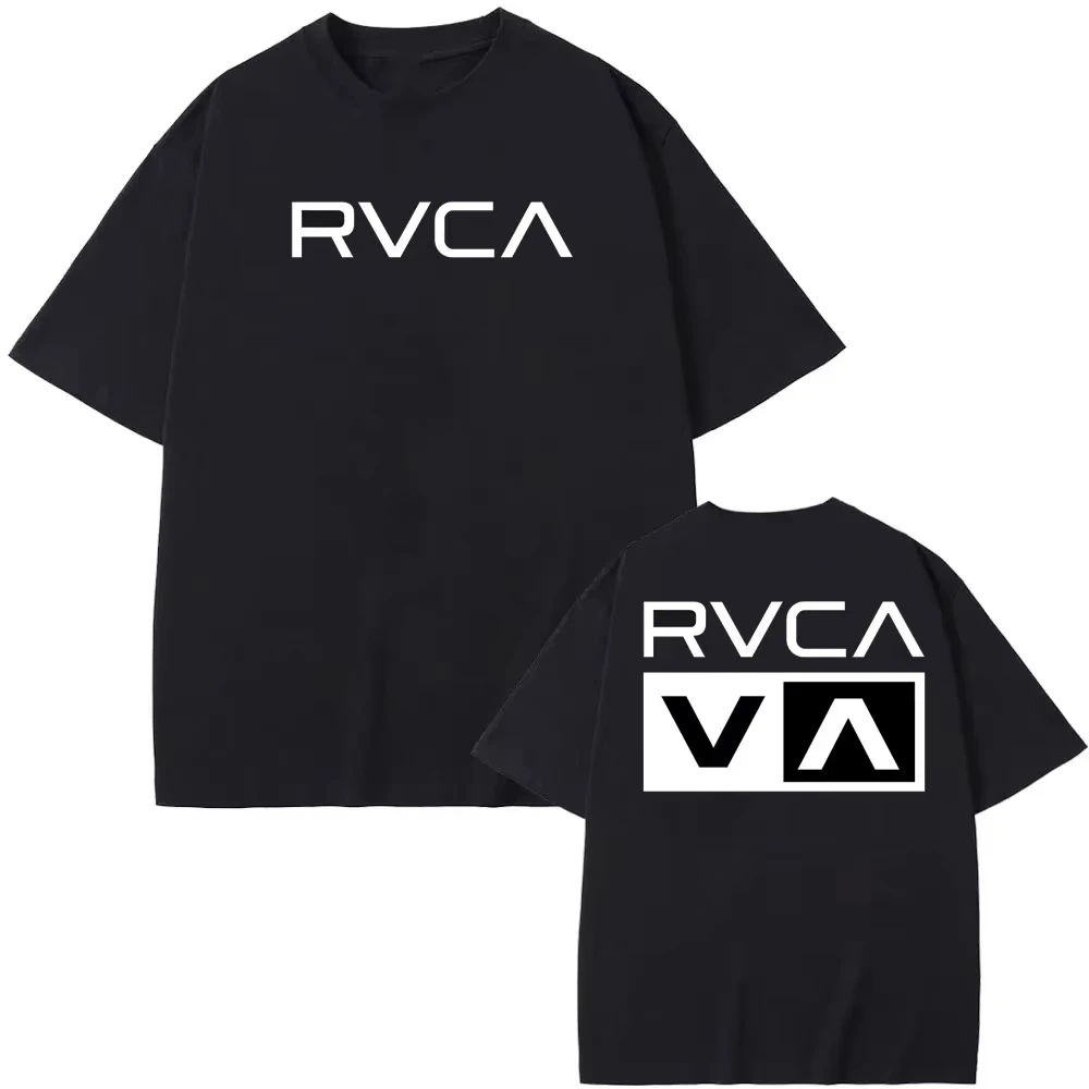 RVCA T Shirt Black Tee Summer  - Streetwear Brand Tees ulasan dan harga